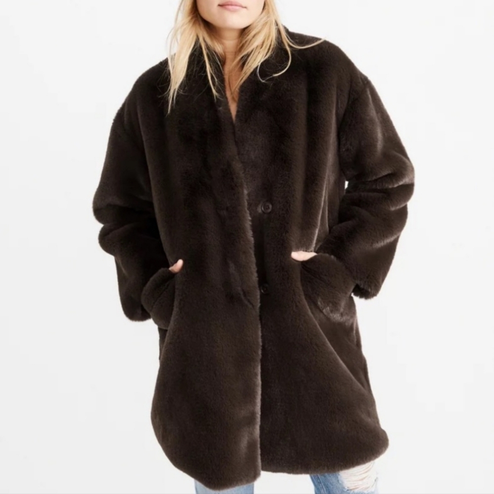Chic Brown Faux Fur Coat
